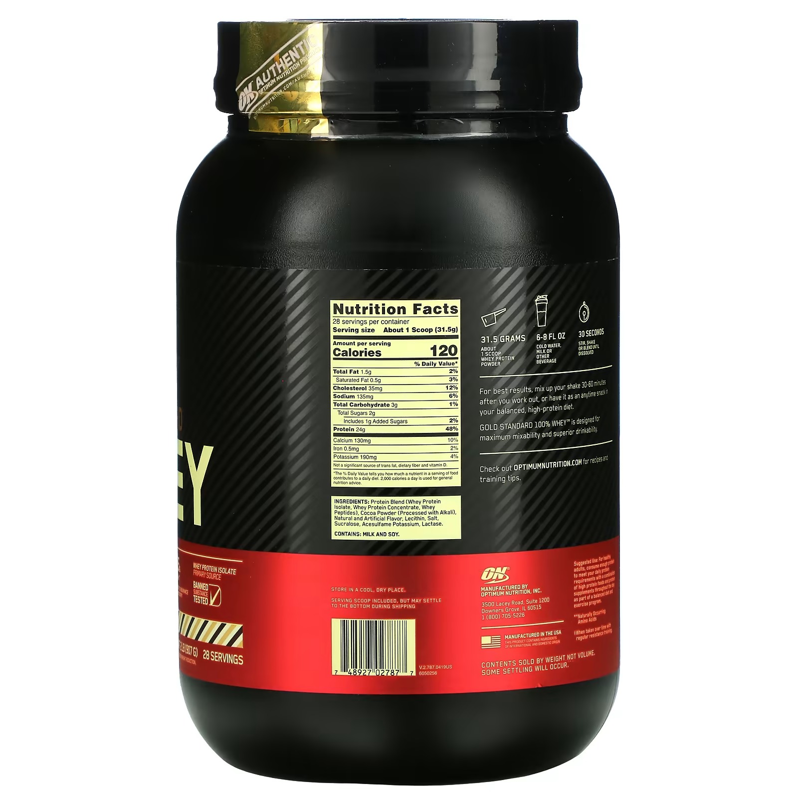 Optimum Nutrition, Gold Standard 100% Whey, Rocky Road, 2 lb (907 g)_1