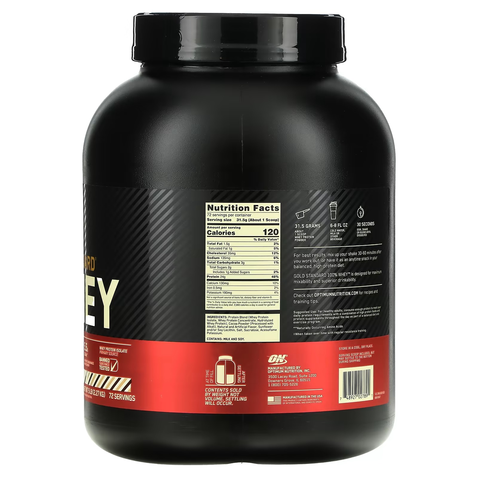 Optimum Nutrition, Gold Standard 100% Whey, Rocky Road, 5 lb (2.27 kg)_1