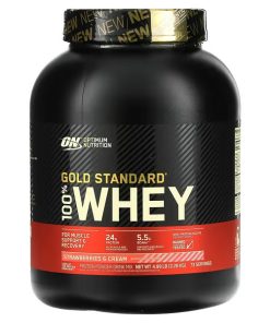 Optimum Nutrition, Gold Standard 100% Whey, Strawberries & Cream, 4.99 lb (2.26 kg)