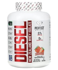 Perfect Sports, Diesel, New Zealand Whey Isolate, Strawberry, 5 lb (2.27 kg)
