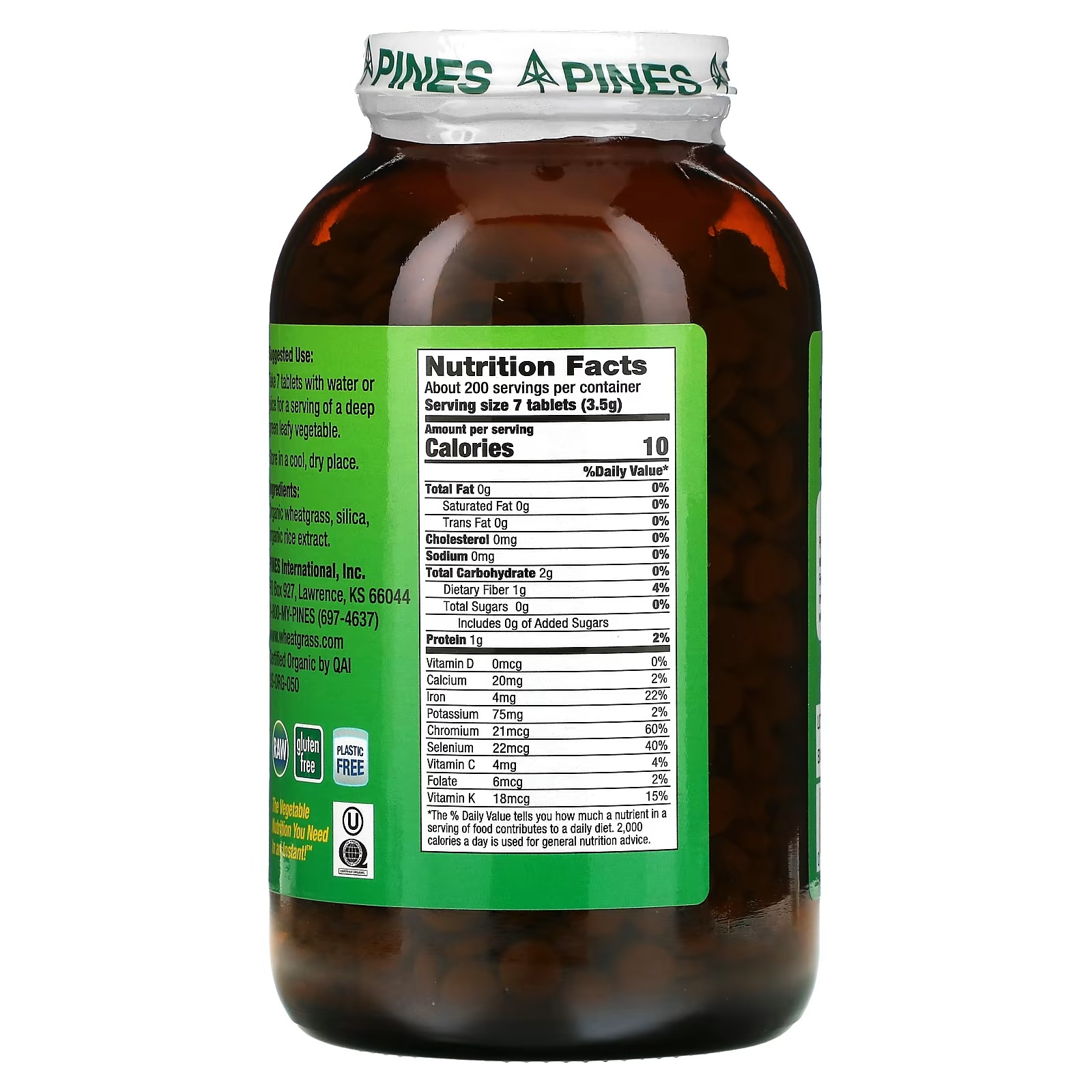 Pines International, Wheat Grass, 500 mg, 1,400 Tablets_1