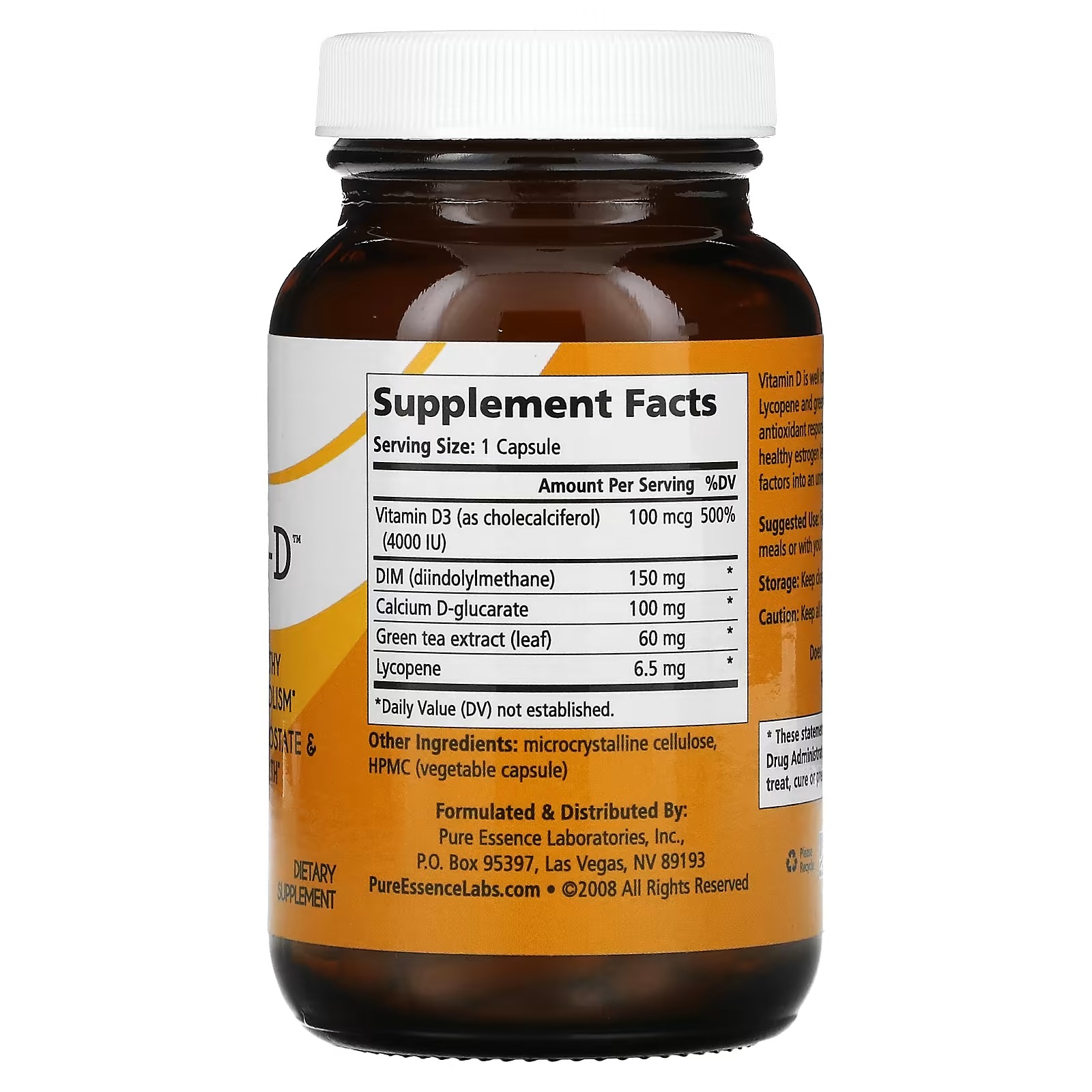 Pure Essence, Breast-D, Supports Breast, Prostate & Vascular Health, 90 Vegetarian Capsules1