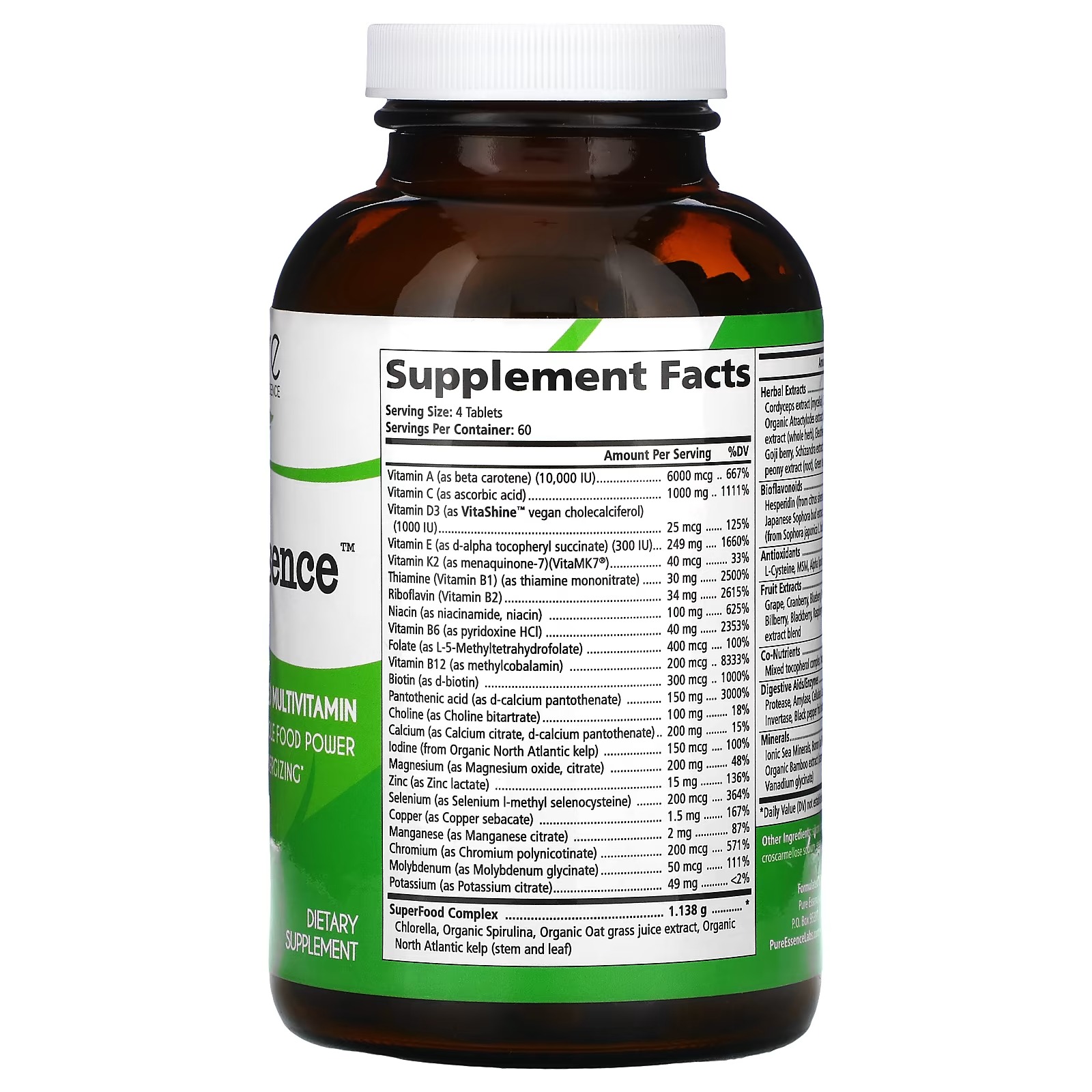 Pure Essence, LifeEssence, Whole Food Based Multivitamin, 240 Tablets_1