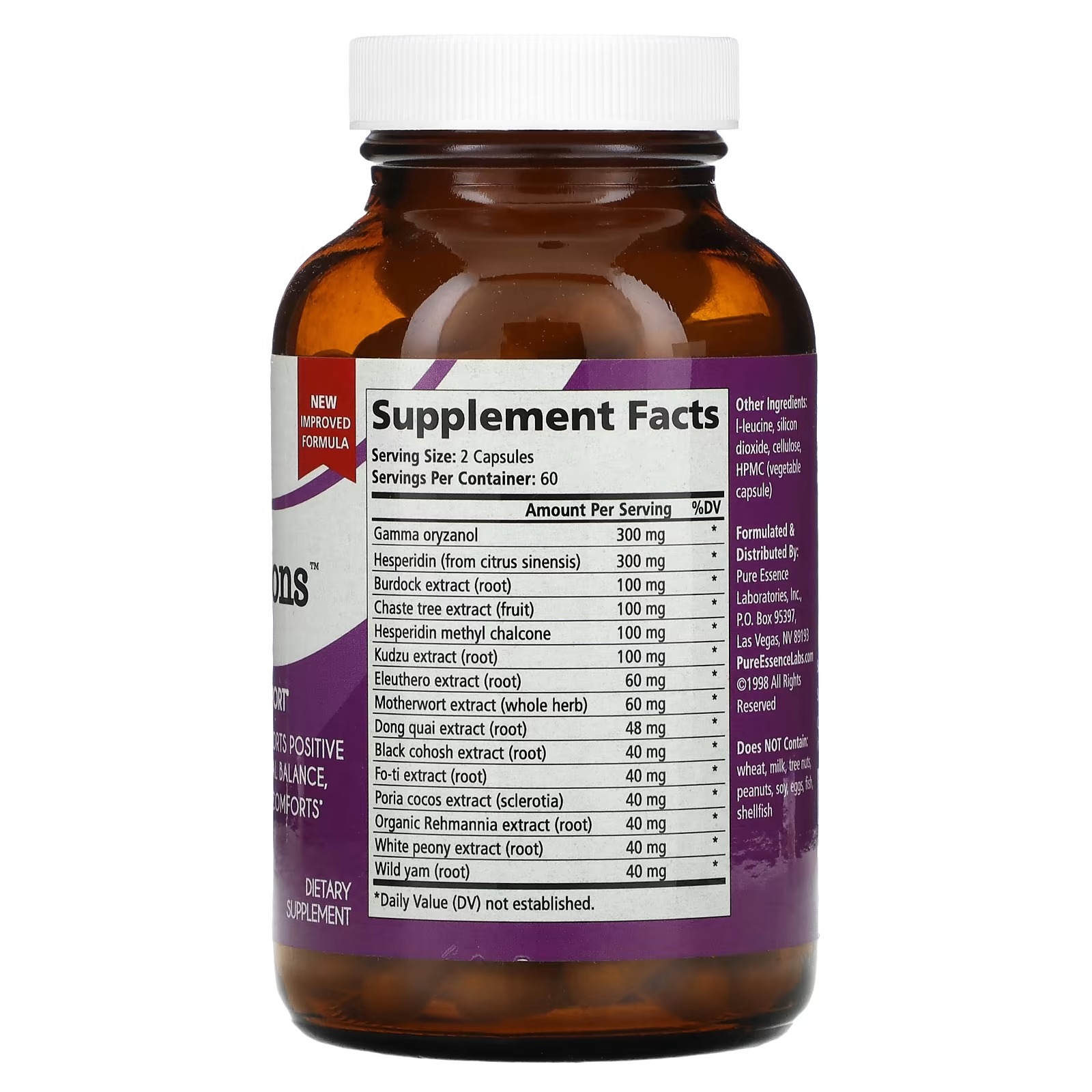 Pure Essence, Transitions, Menopause Support, 120 Vegi-Caps1