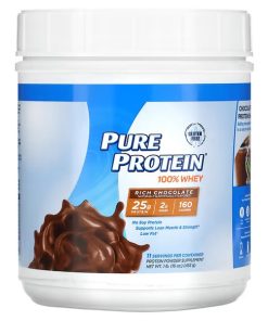 Pure Protein, 100% Whey Pure Protein, Rich Chocolate, 1 lb (453 g)