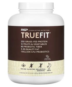 RSP Nutrition, TrueFit, Grass-Fed Whey Protein Shake with Fruits & Vegetables, Chocolate, 4.32 lbs (1.960 kg)