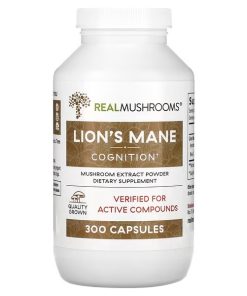 Real Mushrooms, Lion's Mane, Mushroom Extract Powder, 300 Capsules