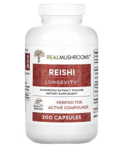 Real Mushrooms, Reishi, Mushroom Extract Powder, 200 Capsules