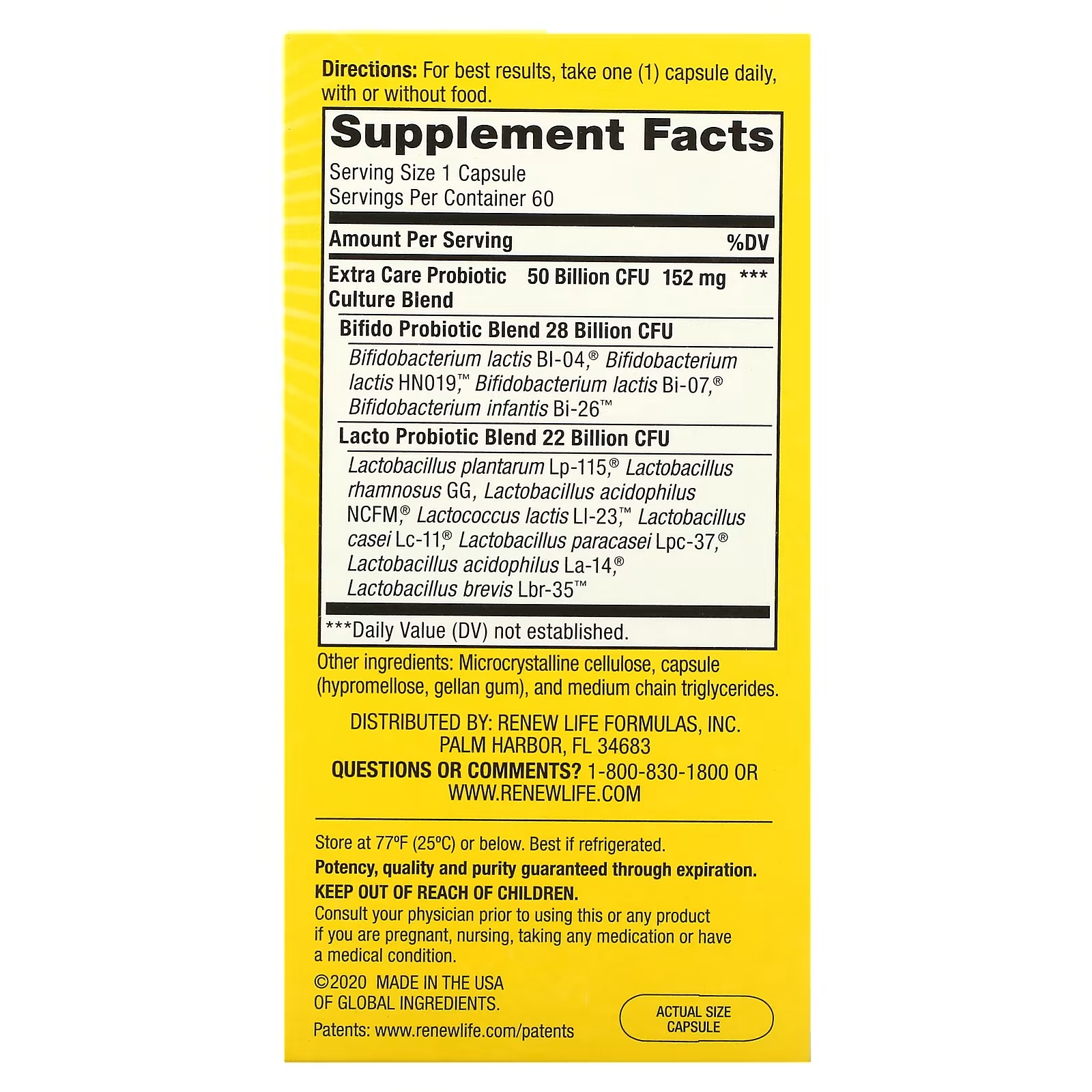 Renew Life, Ultimate Flora, Extra Care Probiotic, 50 Billion Live Cultures, 60 Vegetarian Capsules_2