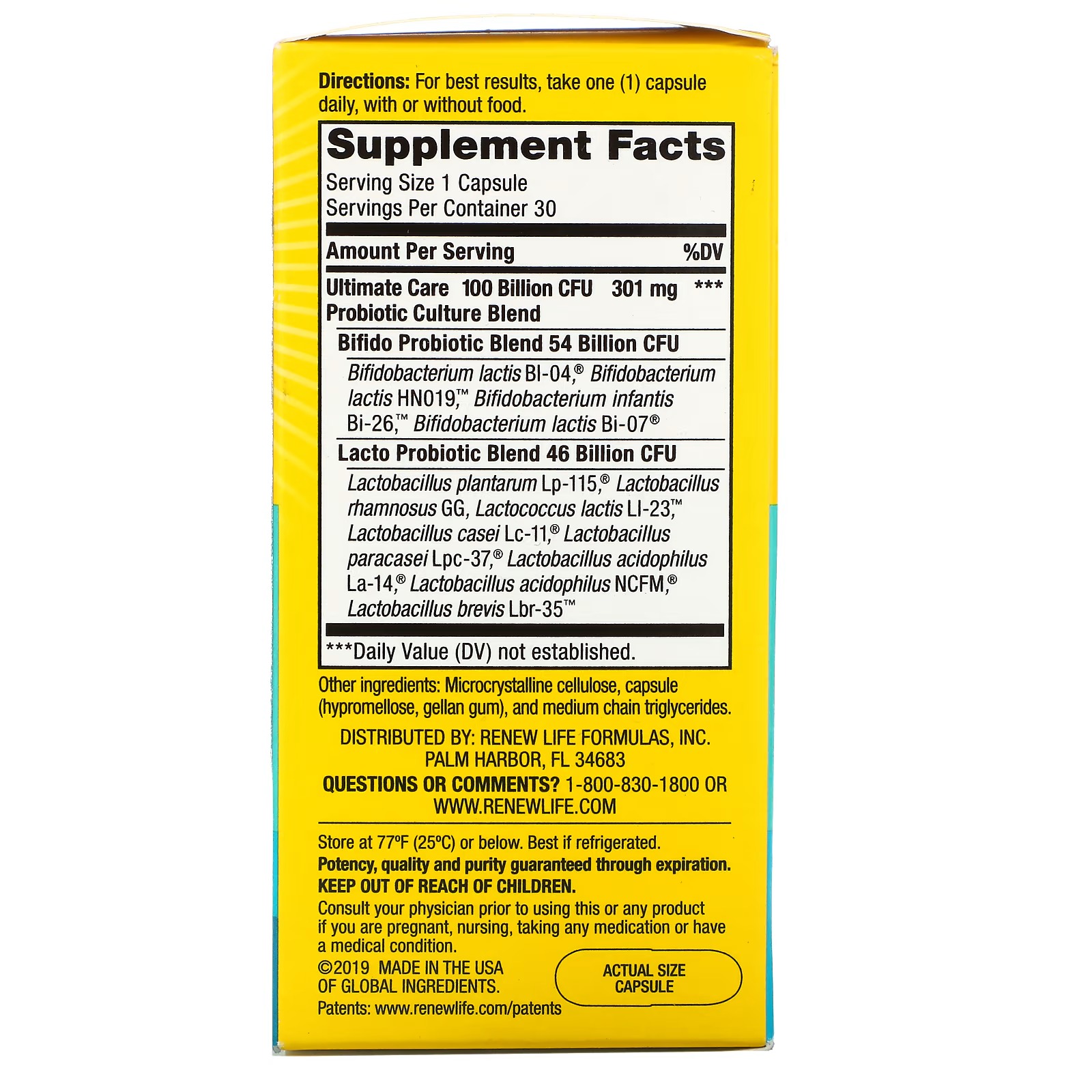 Renew Life, Ultimate Flora, Ultimate Care Probiotic, 100 Billion Live Cultures, 30 Vegetarian Capsules1