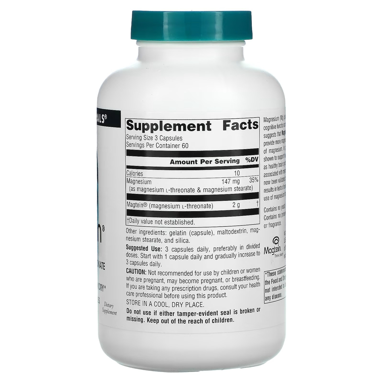 Source Naturals, Magtein, Magnesium L-Threonate, 667 mg, 180 Capsules_1