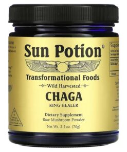 Sun Potion, Chaga Raw Mushroom Powder, Wild Harvested, 2.5 oz (70 g)