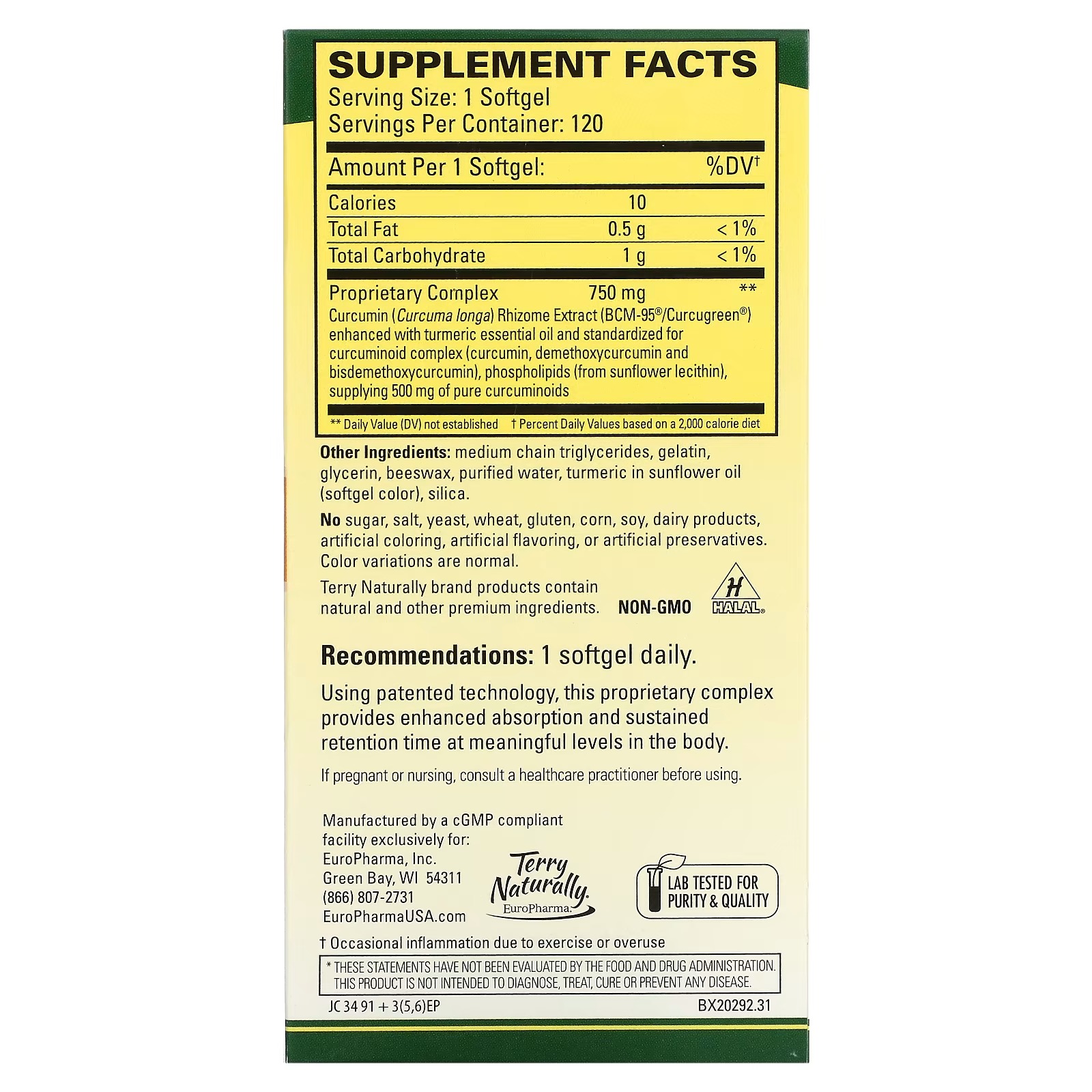 Terry Naturally, CuraMed, 750 mg, 120 Softgels_2