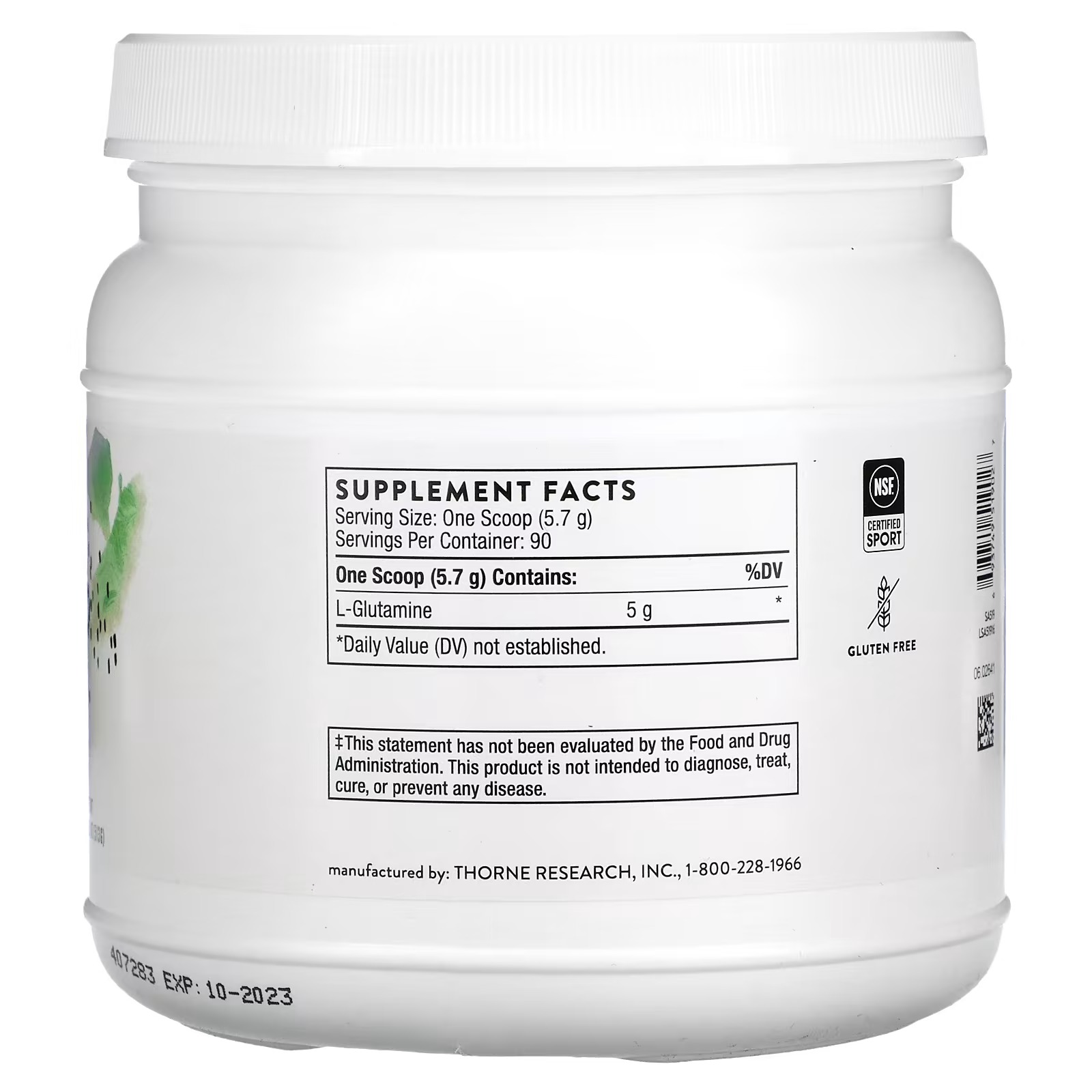 Thorne, L-Glutamine Powder, 18.1 oz (513 g)1
