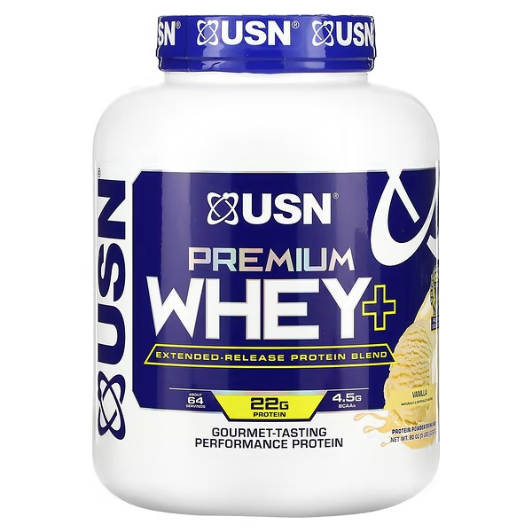 USN, Premium Whey+, Vanilla, 5 lbs (2,267 g)