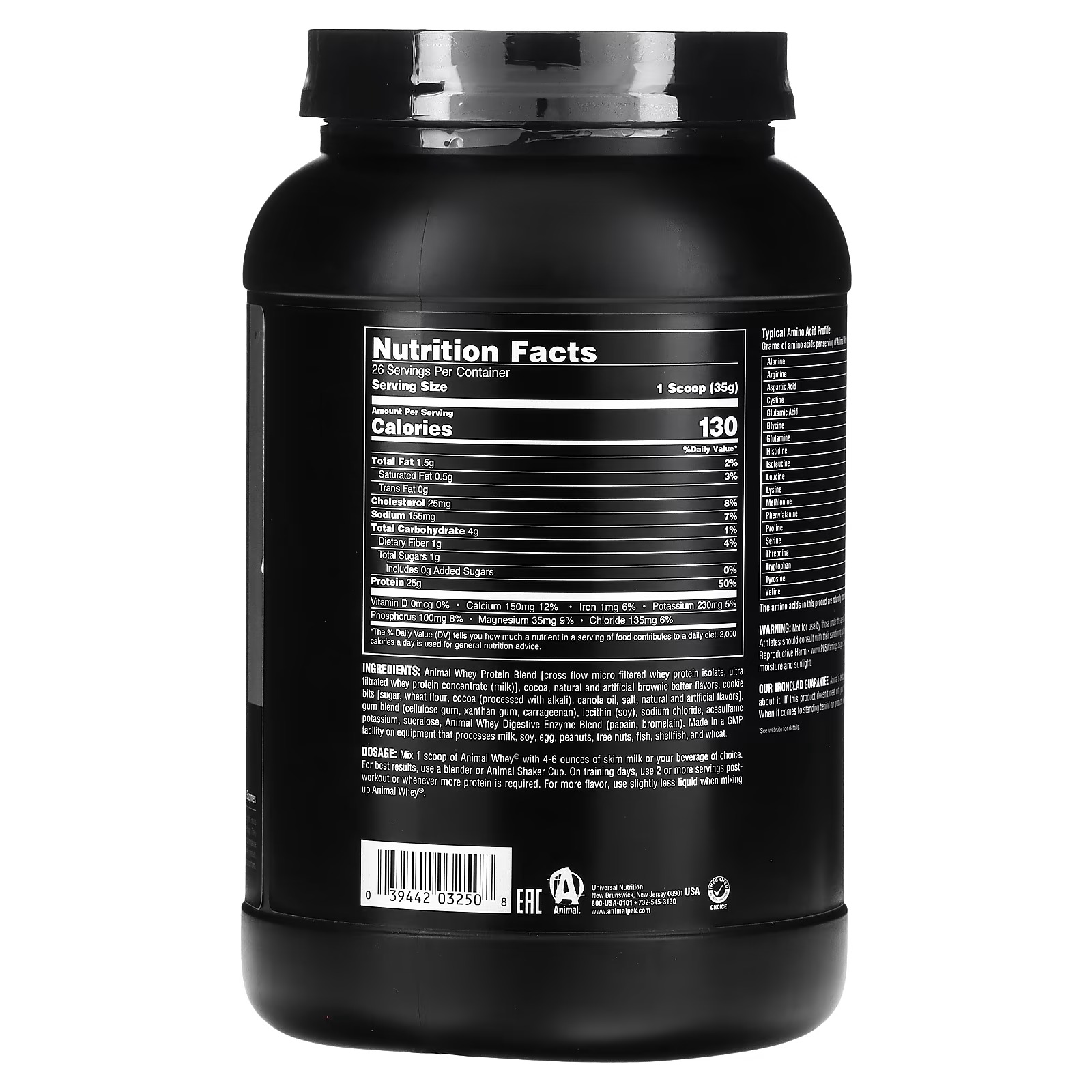 Universal Nutrition, Animal Whey, Brownie Batter , 2 lb (907 g)1