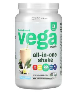 Vega, Plant-Based, Organic All-In-One Shake, French Vanilla, 24.3 oz (689 g)