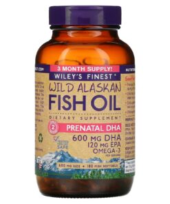 Wiley's Finest, Wild Alaskan Fish Oil, Prenatal DHA, 600 mg, 180 Fish Softgels