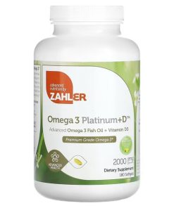 Zahler, Omega 3 Platinum+D, Advanced Omega 3 Fish Oil + Vitamin D3, 1,000 mg, 180 Softgels